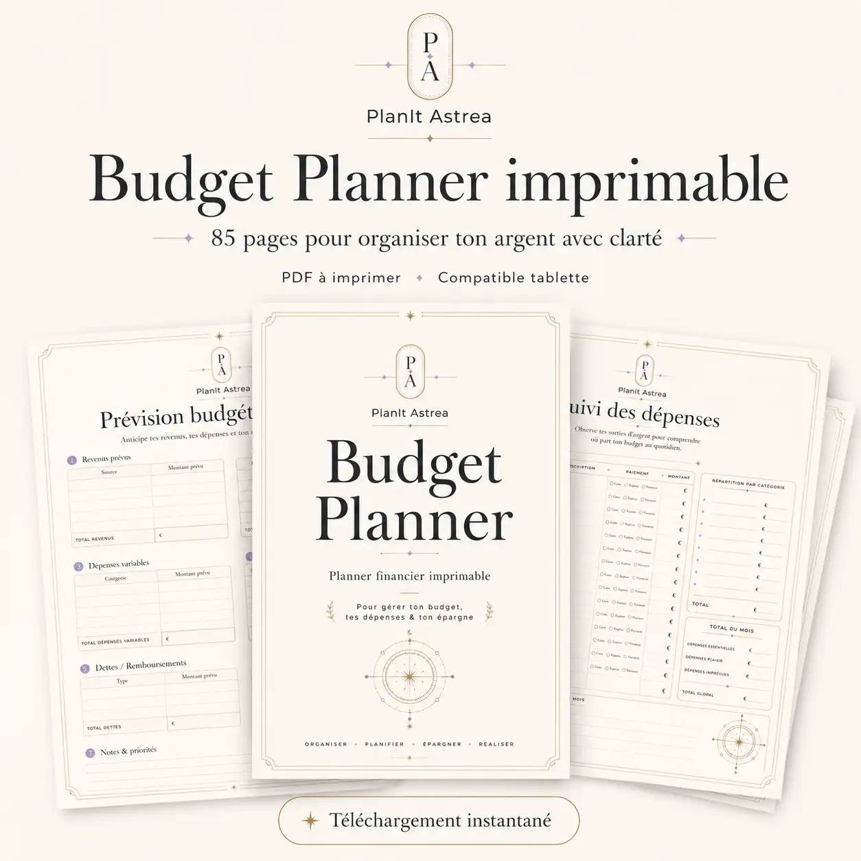 Budget Planner imprimable PlanIt Astrea