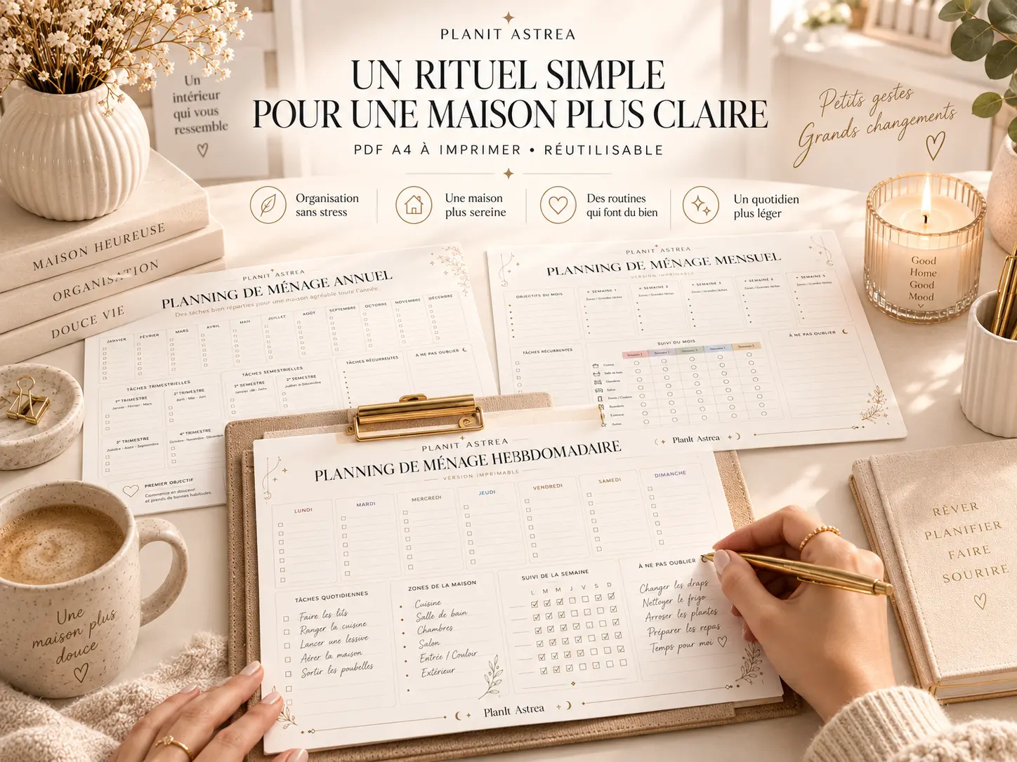 planner menage organisation manuscrite