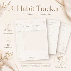 Habit Tracker imprimable français PlanIt Astrea